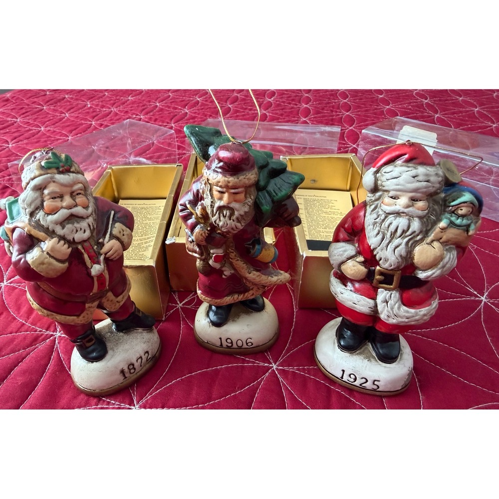 Christmas Reproductions Santa Claus Figurines Collection 1872 1906 1925 Set